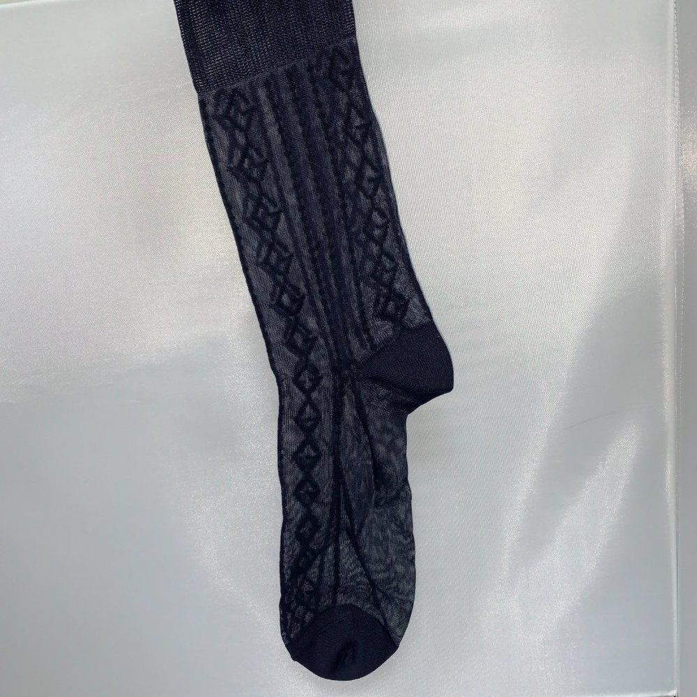 Gucci Diamond GG Mesh Socks in Midnight Blue New With Tags - Picture 2 of 8